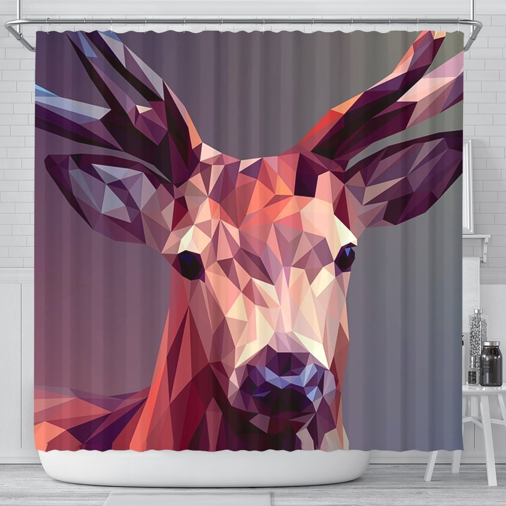 Amazing Deer Vector Art Print Shower Curtains-Free Shipping - Deruj.com