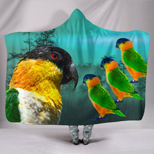 Caique Parrot Print Hooded Blanket-Free Shipping - Deruj.com