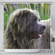 Grey Newfoundland Dog Print Shower Curtain-Free Shipping - Deruj.com