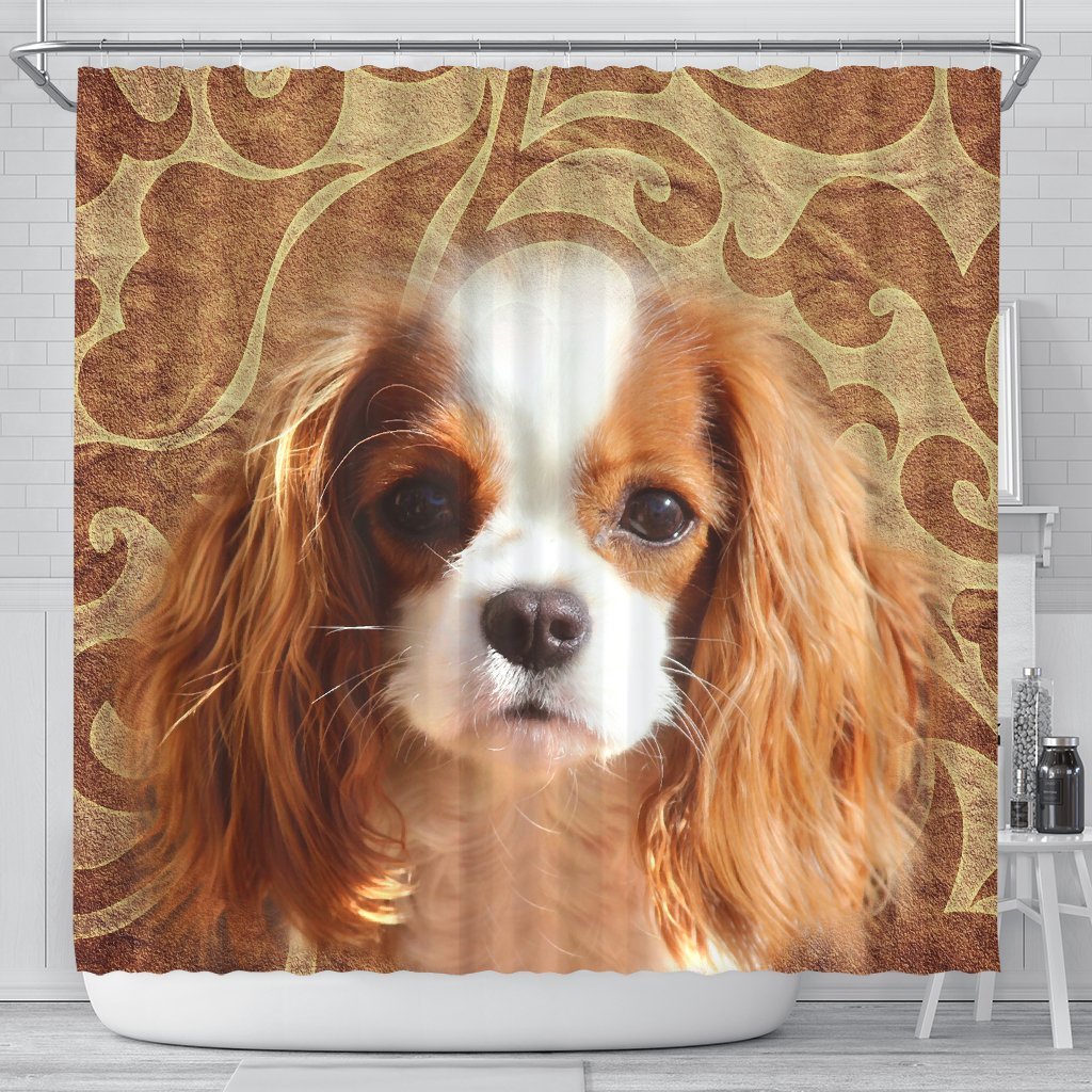 Cavalier King Charles Spaniel Print Shower Curtains-Free Shipping - Deruj.com
