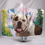 American Bulldog Print Hooded Blanket-Free Shipping - Deruj.com
