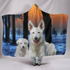 Cute White Shepherd Print Hooded Blanket-Free Shipping - Deruj.com