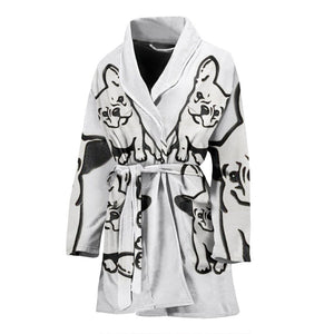 French Bulldog Art Print Women's Bath Robe-Free Shipping - Deruj.com