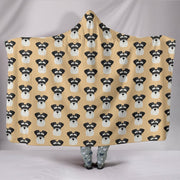 Miniature Schnauzer Pattern Print Hooded Blanket-Free Shipping - Deruj.com