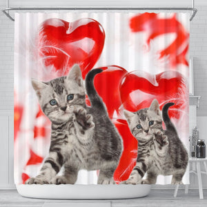 Cute American Shorthair Print Shower Curtains-Free Shipping - Deruj.com