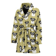 Miniature Schnauzer Dog Pattern Print Women's Bath Robe-Free Shipping - Deruj.com