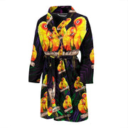 Sun Conure Parrot Print Men's Bath Robe-Free Shipping - Deruj.com