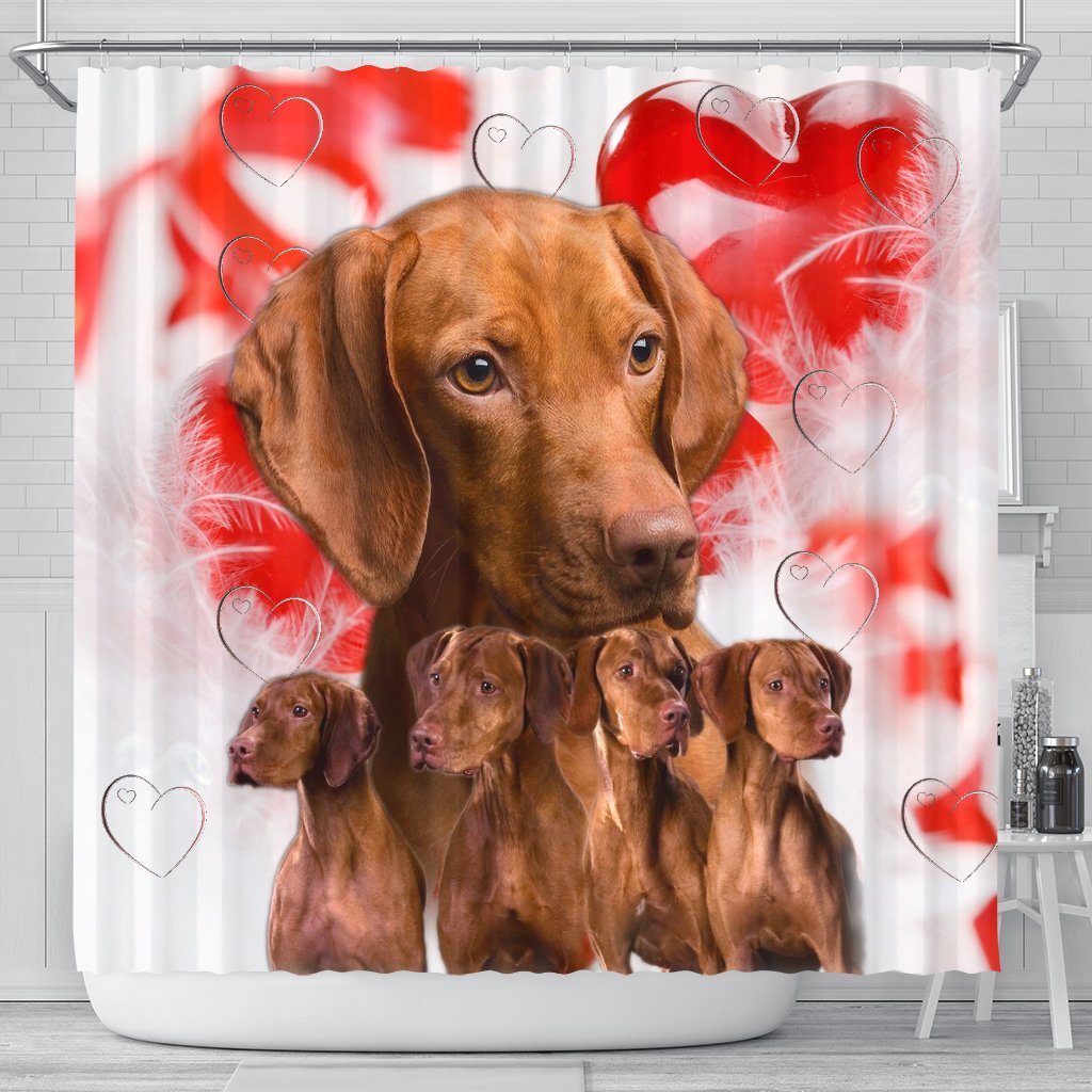 Cute Vizsla Print Shower Curtains-Free Shipping - Deruj.com