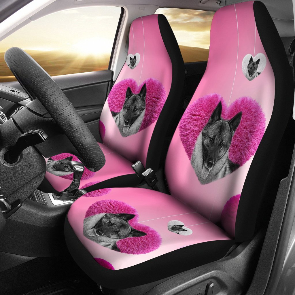 Norwegian Elkhound Dog In heart Print Car Seat Covers-Free Shipping - Deruj.com