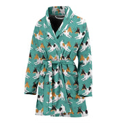 Toy Fox Terrier Dog Hearts Pattern Print Women's Bath Robe-Free Shipping - Deruj.com