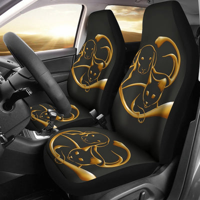 Cat And Dog Golden Art Print Car Seat Covers-Free Shipping - Deruj.com