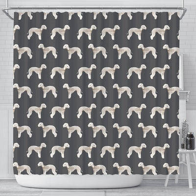 Bedlington Terrier Dog Pattern Print Shower Curtains-Free Shipping - Deruj.com