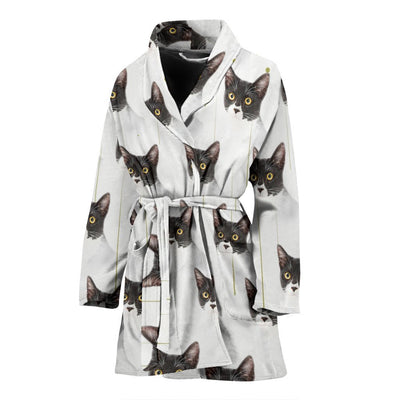 Cute Cat Patterns Print Women's Bath Robe-Free Shipping - Deruj.com