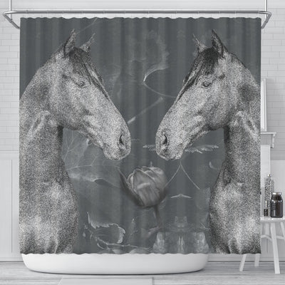 Thoroughbred Horse Print Shower Curtain-Free Shipping - Deruj.com