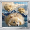 Pomeranian Dog Print Shower Curtains-Free Shipping - Deruj.com