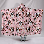 Cute Basset Hound Dog Pattern Print Hooded Blanket-Free Shipping - Deruj.com