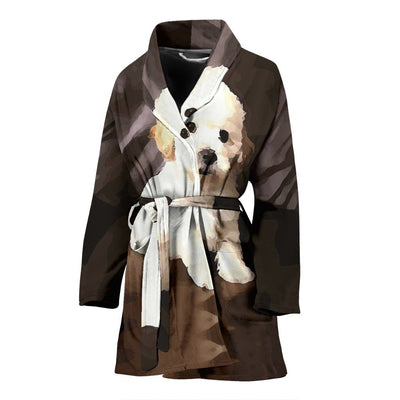 Shih-Poo Dog Print Women's Bath Robe-Free Shipping - Deruj.com