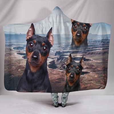 Cute Miniature Pinscher Print Hooded Blanket-Free Shipping - Deruj.com