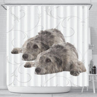Irish Wolfhound Floral Print Shower Curtain-Free Shipping - Deruj.com
