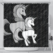 Black-White Unicorn Print Shower Curtain-Free Shipping - Deruj.com