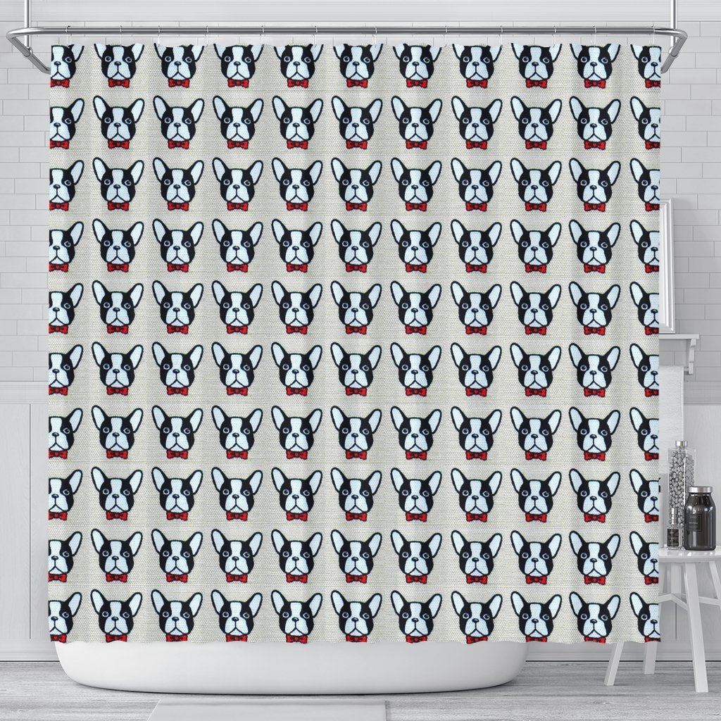 French Bulldog Pattern Print Limited Edition Shower Curtains-Free Shipping - Deruj.com