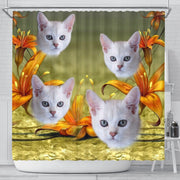 Lovely Burmilla Cat Print Shower Curtains-Free Shipping - Deruj.com