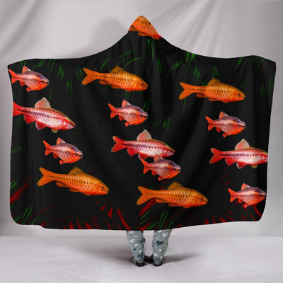 Cherry Barb Fish Print Hooded Blanket-Free Shipping - Deruj.com
