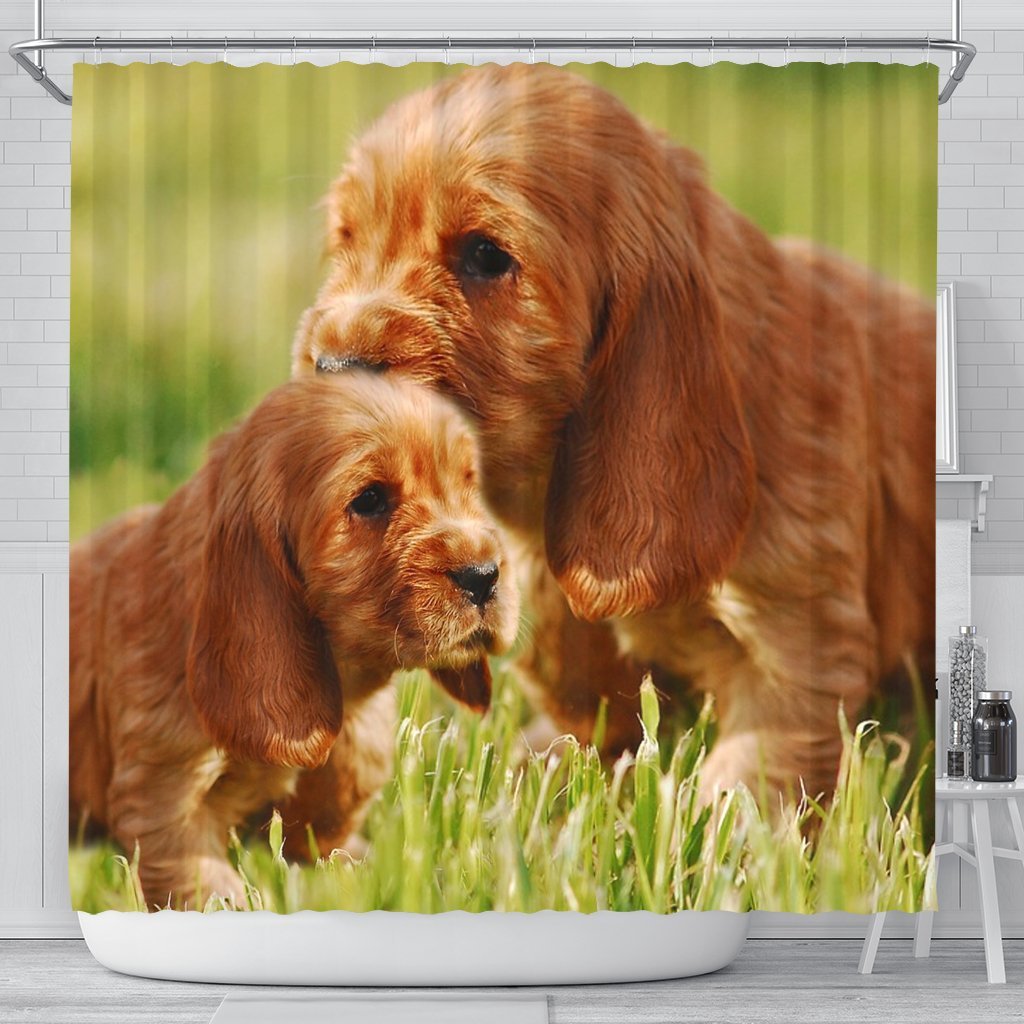 Cocker Spaniel Cute Puppy Print Shower Curtains-Free Shipping - Deruj.com
