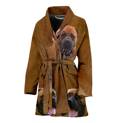 South African Boerboel Print Women's Bath Robe-Free Shipping - Deruj.com