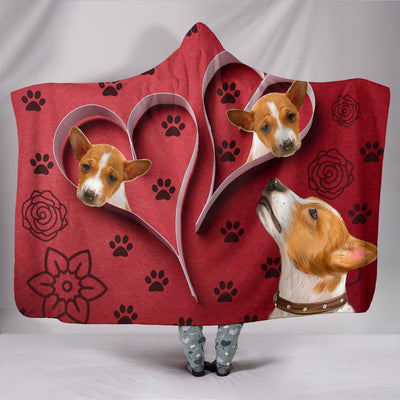 Basenji Dog Paws Print Hooded Blanket-Free Shipping - Deruj.com