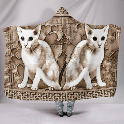 Oriental Shorthair Cat Print Hooded Blanket-Free Shipping - Deruj.com