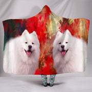 Cute American Eskimo Print Hooded Blanket-Free Shipping - Deruj.com