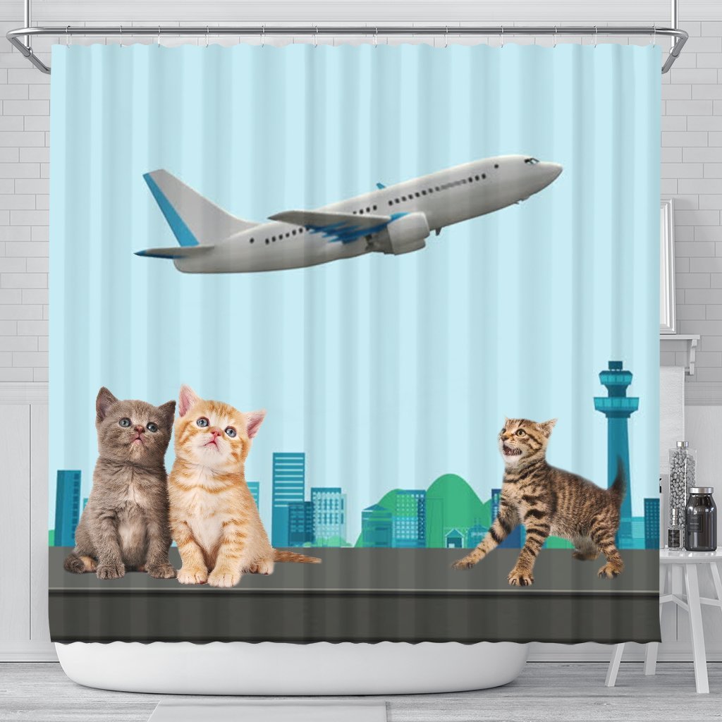 Happy Cats Print Shower Curtain-Free Shipping - Deruj.com