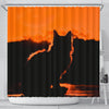 Cat Shadow Print Shower Curtain-Free Shipping - Deruj.com