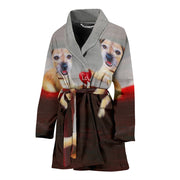 Border Terrier Love Print Women's Bath Robe-Free Shipping - Deruj.com