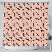 Border Collie Dog Pattern Print Shower Curtains-Free Shipping - Deruj.com