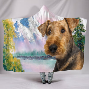 Cute Airedale Terrier Print Hooded Blanket-Free Shipping - Deruj.com