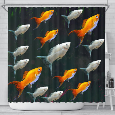 Molly Fish (Poecilia Sphenops) Print Shower Curtains-Free Shipping - Deruj.com