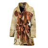 Cute Vizsla Print Women's Bath Robe-Free Shipping - Deruj.com