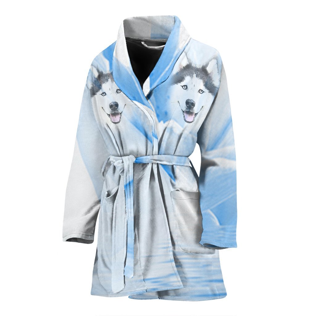 Amazing Siberian Husky Print Women's Bath Robe-Free Shipping - Deruj.com