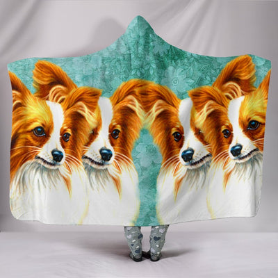 Papillon Dog Art Print Hooded Blanket-Free Shipping - Deruj.com