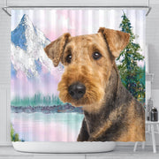 Cute Airedale Terrier Print Shower Curtains-Free Shipping - Deruj.com