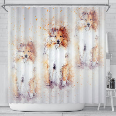 Shetland Sheepdog Art Print Shower Curtains-Free Shipping - Deruj.com