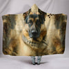 German Shepherd On Brown Print Hooded Blanket-Free Shipping - Deruj.com