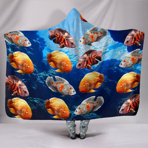Oscar Fish Print Hooded Blanket-Free Shipping - Deruj.com