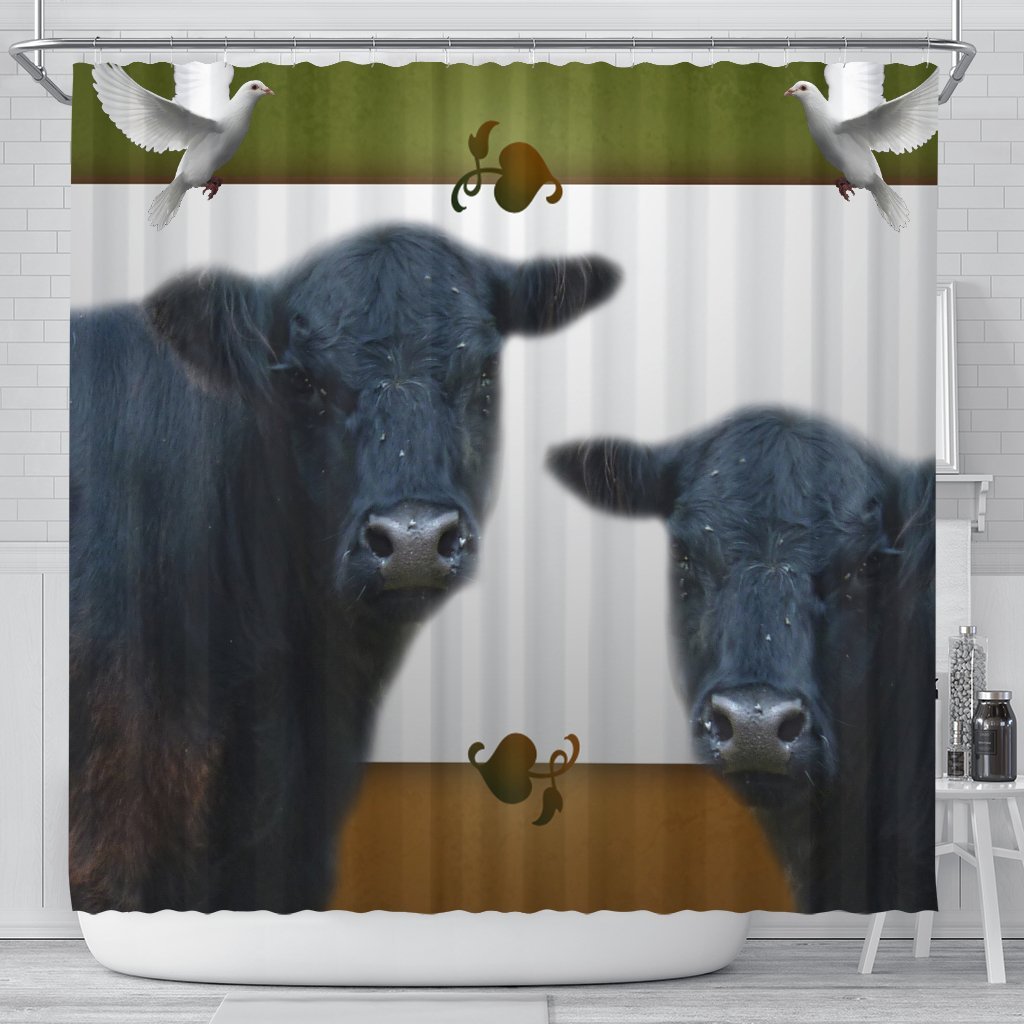 Galloway Cattle (Cow) Print Shower Curtain-Free Shipping - Deruj.com