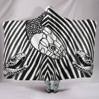 Black & White Snake Print Hooded Blanket-Free Shipping - Deruj.com