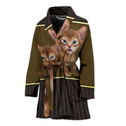 Abyssinian Cat Print Women's Bath Robe-Free Shipping - Deruj.com