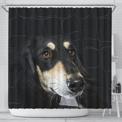 Black Saluki Dog Print Shower Curtain-Free Shipping - Deruj.com