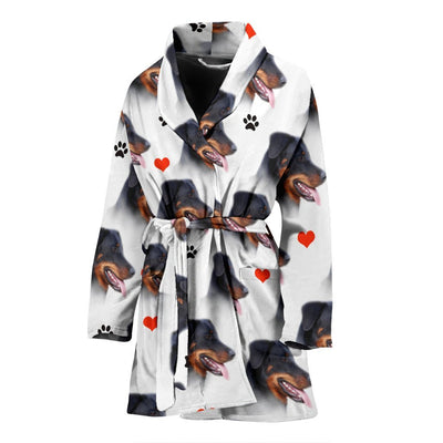 Beauceron Dog Patterns Print Women's Bath Robe-Free Shipping - Deruj.com